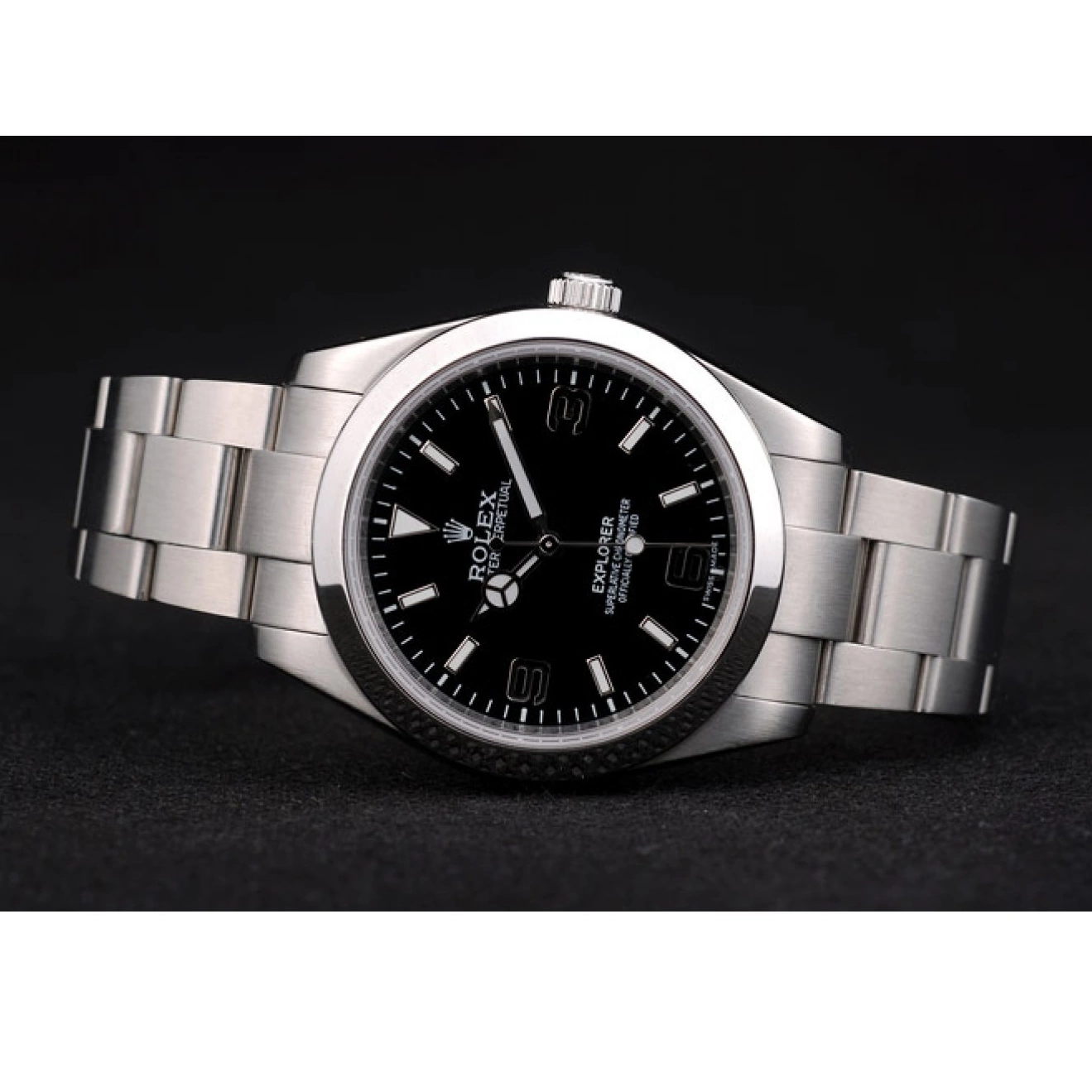 Aaa fake watches Stainless Dial Steel Rolex Black 41984 Explorer Bezel 0611